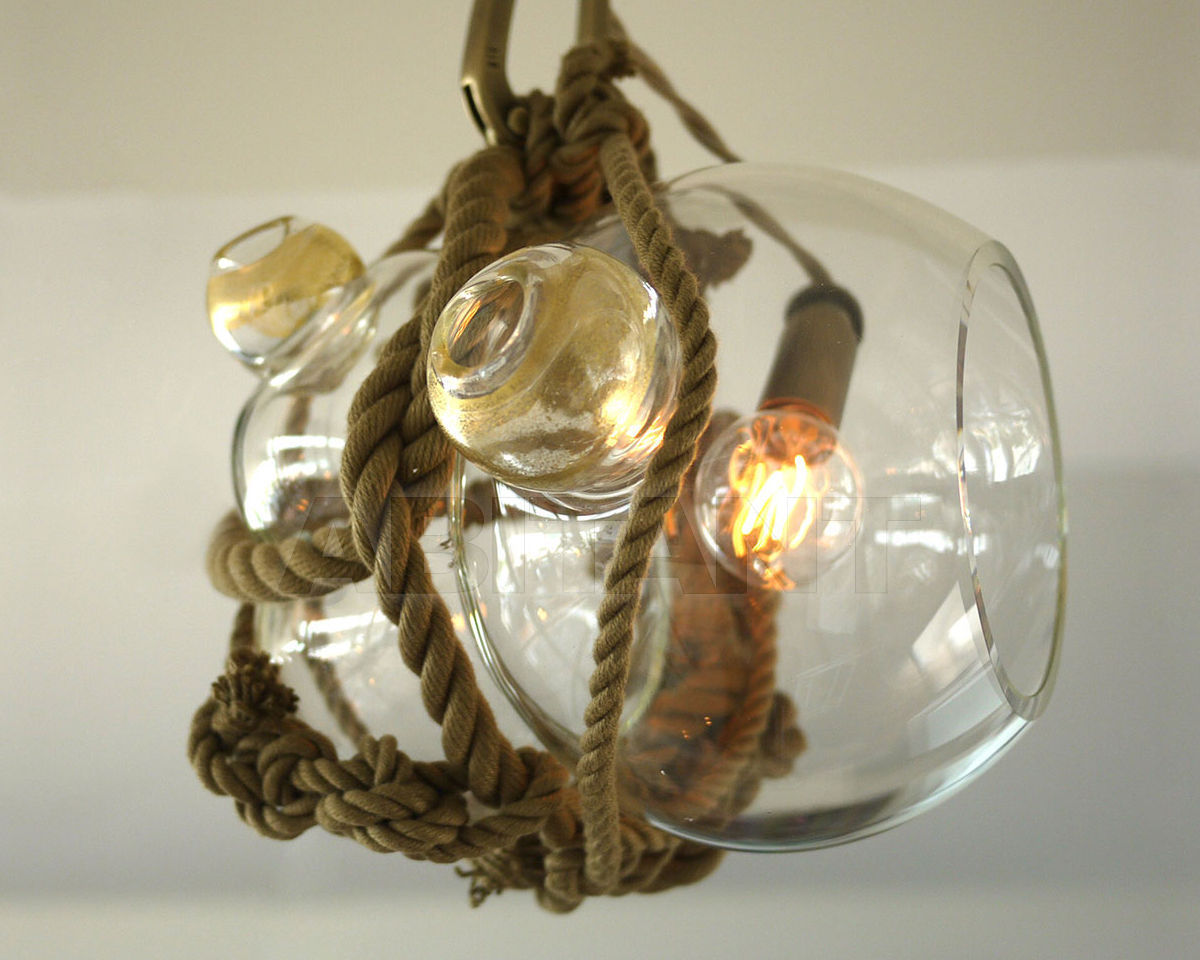 Купить Светильник KNOTTY BUBBLES Lindsey Adelman Studio 2015 Clear Glass / Khaki Rope