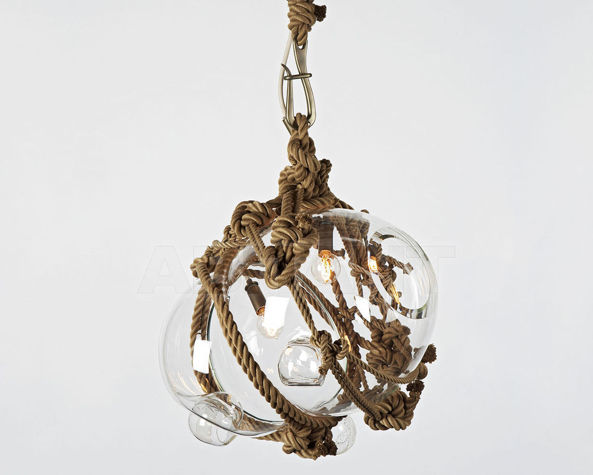 Купить Люстра KNOTTY BUBBLES Lindsey Adelman Studio 2015 Clear Glass / Khaki Rope LARGE