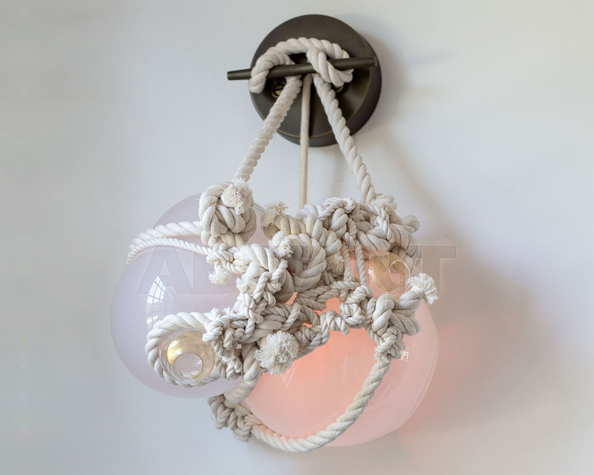 Купить Светильник настенный KNOTTY BUBBLES Lindsey Adelman Studio 2015 SCONCE - SMALL Opal Glass / Natural Rope