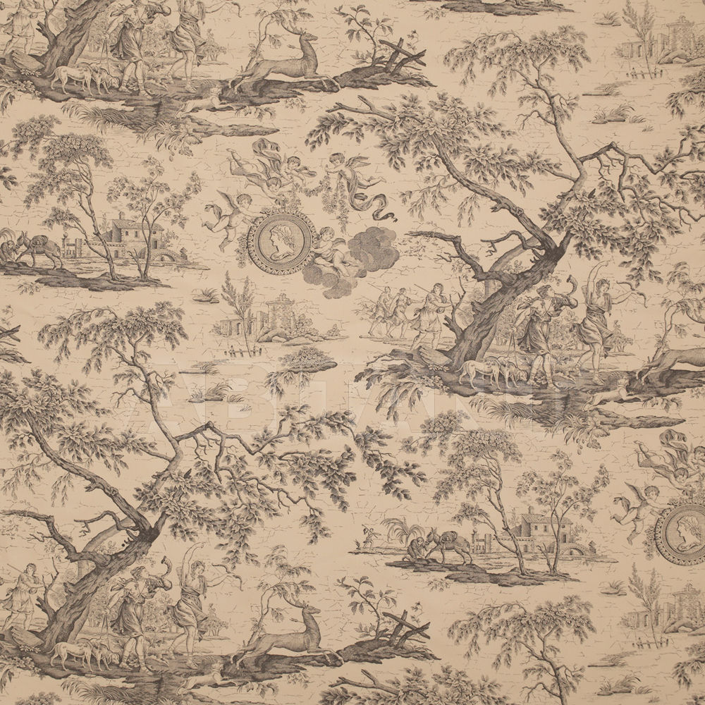 Купить Портьерная ткань La Chasse Marvic Curtain fabric 5550-004 Charcoal on Ecru
