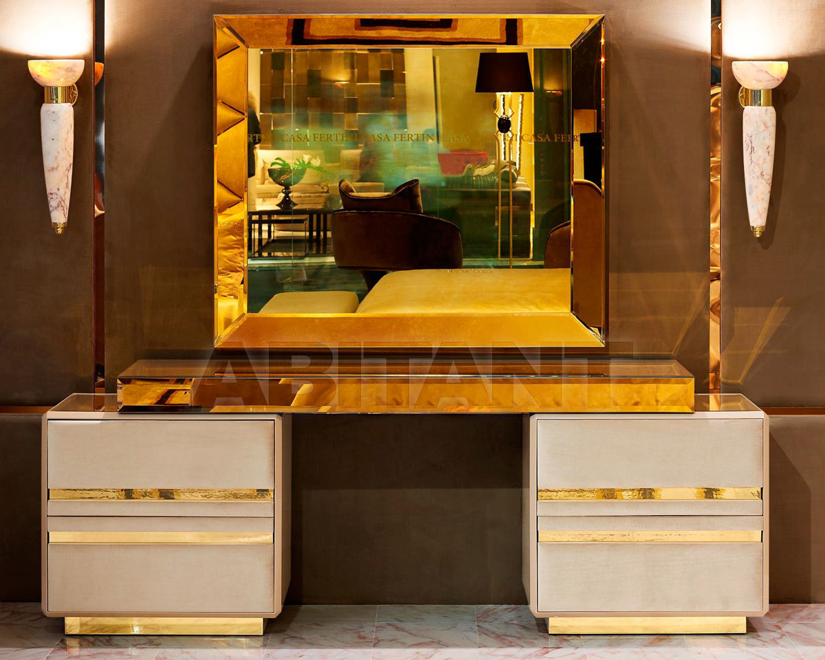 Купить Столик туалетный Fertini Gattopardo Desk+Gold Mirror frame