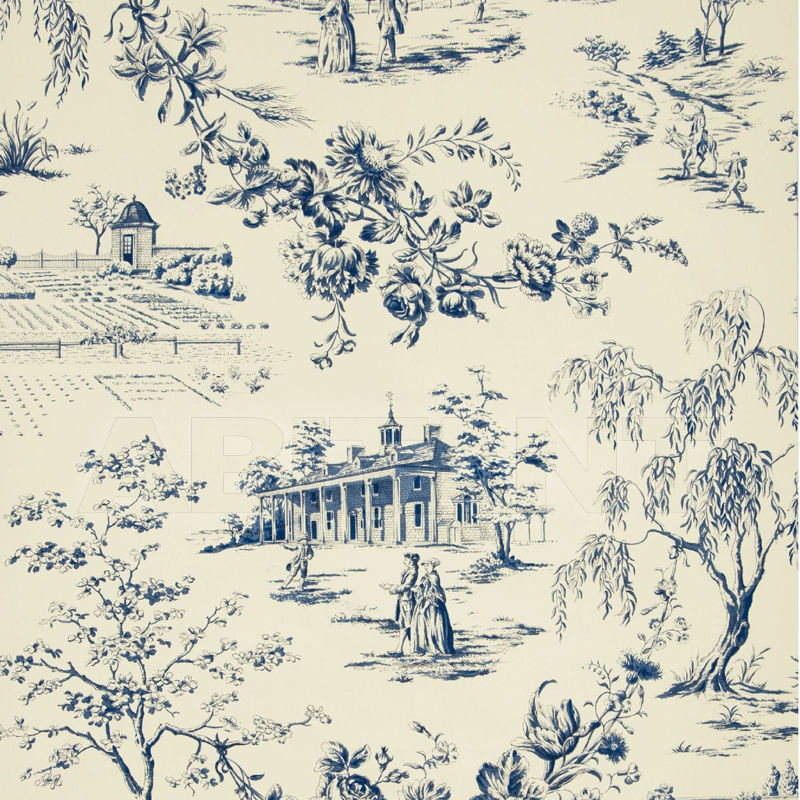 Купить Бумажные обои MOUNT VERNON PLANTATION TOILE Brunschwig & Fils 2018 BR-69134.222.0