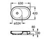 Раковина накладная ROCA Ceramic A327223000 Современный / Скандинавский / Модерн