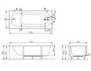 Ванна Vitra Optima 170X70 cm Bathtub 50820001000 Современный / Скандинавский / Модерн