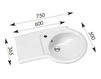 Раковина подвесная Olympia Ceramica Federica LD.40 dx Современный / Скандинавский / Модерн
