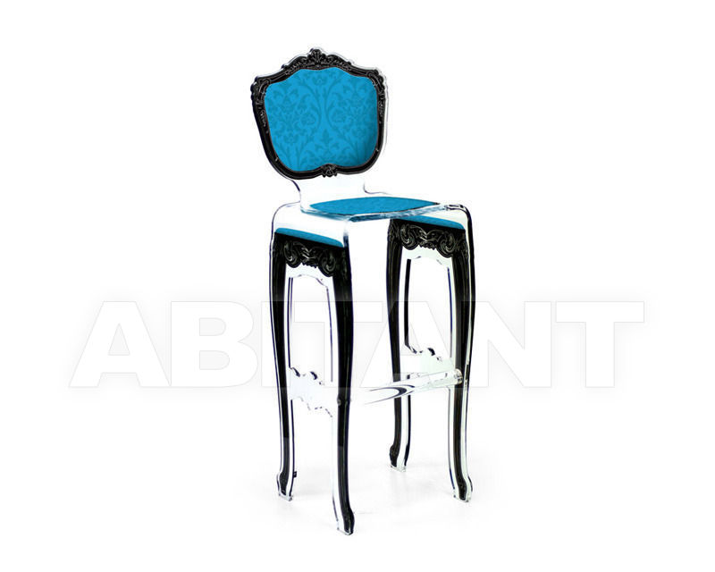 Купить Барный стул Acrila Baroque Full acrylic Baroque or Capiton Bar stool bleue