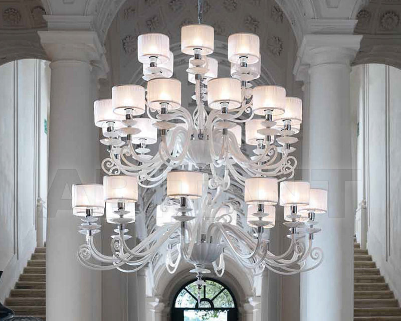 Купить Люстра Euroluce Lampadari  Elite Alicante white L12+12+6 shade