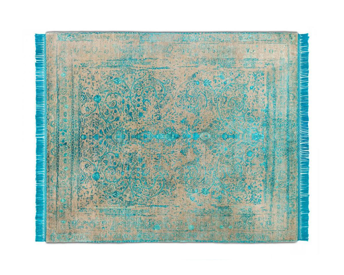 Купить Ковер современный Rug Star Persia/rajasthan Rajasthan No. 09 | ElectricBlue on NaturalGrey