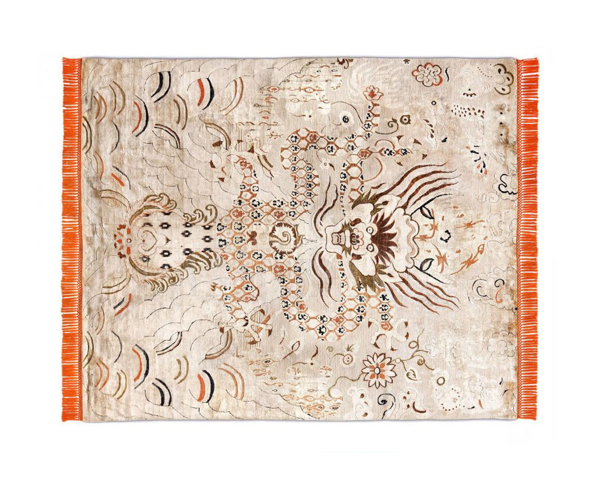 Купить Ковер современный Rug Star Oxidized Ikat Dragon No. 04 | CopperOrange | SilkFringes 