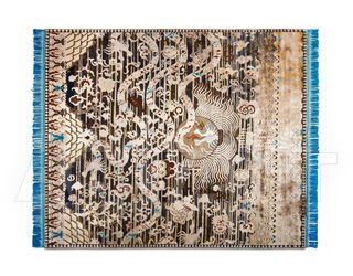 Килим Rug Star Oxidized Ikat Dragon No. 05D | ElectricBlue on Black