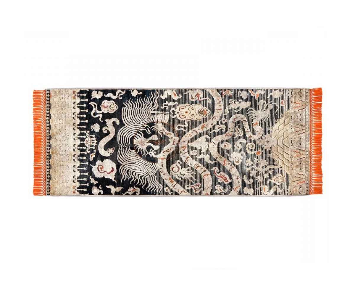 Купить Ковровая дорожка Rug Star Oxidized Ikat Dragon No. 05 | CopperOrange | SilkFringes 