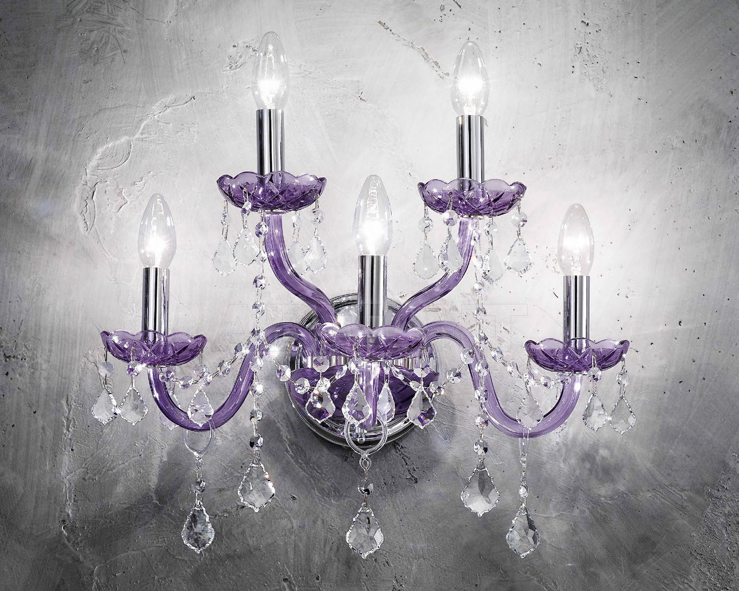 Купить Бра OR Illuminazione s.r.l.  Canova 454/A3+2 MC CR VIOLA