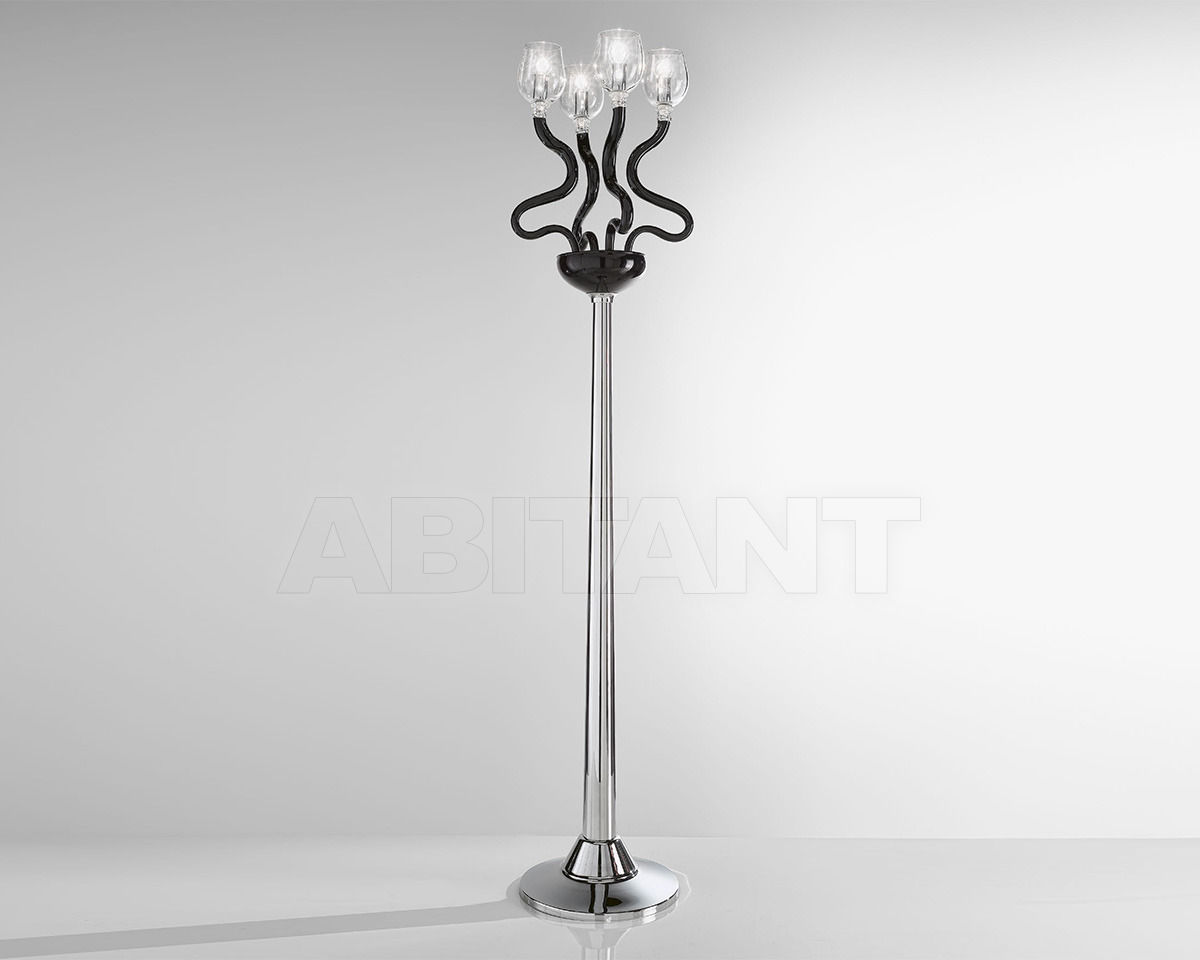 Купить Торшер OR Illuminazione s.r.l.  Murano 1001/PT4 CR NERO-CRISTALLO