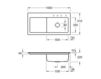 Схема Раковина накладная SUBWAY 60 XL Villeroy & Boch Kitchen 6719 02 i2 Современный / Скандинавский / Модерн