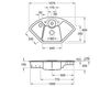 Схема Раковина накладная SOLO CORNER Villeroy & Boch Arena Corner 6708 02 S3 Современный / Скандинавский / Модерн