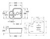 Схема Раковина накладная CISTERNA 60B Villeroy & Boch Kitchen 6702 02 KR Современный / Скандинавский / Модерн