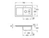 Схема Раковина накладная SUBWAY 45 Villeroy & Boch Kitchen 6714 01 i2 Современный / Скандинавский / Модерн