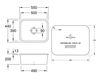 Схема Раковина накладная CISTERNA 60C Villeroy & Boch Kitchen 6706 02 KR Современный / Скандинавский / Модерн