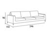 Схема Диван Settebello Salotti Moderno LIVING DIVANO cm 246 Современный / Скандинавский / Модерн