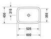 Схема Раковина накладная Duravit 2015 037260 00 00 Современный / Скандинавский / Модерн