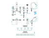 Схема Смеситель для ванны THG PÉTALE DE CRISTAL BLEU U6B.1132SG Современный / Скандинавский / Модерн