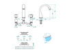 Схема Смеситель для ванны THG PÉTALE DE CRISTAL CLAIR U6A.25SG 1 Современный / Скандинавский / Модерн