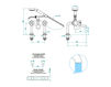 Схема Смеситель для ванны THG PÉTALE DE CRISTAL CLAIR U6A.13G Современный / Скандинавский / Модерн