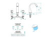 Схема Смеситель для ванны THG PÉTALE DE CRISTAL NOIR U6D.25SG 1 Современный / Скандинавский / Модерн