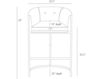 Схема Кресло Calvin  Arteriors Home  FURNITURE 2763 Современный / Скандинавский / Модерн