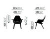 Схема Стул с подлокотниками Organic Vitra. 2016 210 010 00 Современный / Скандинавский / Модерн