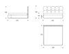 Схема Кровать PASCAL 210 US STANDARD KING SIZE Smania Industria mobili spa Master Mood LTPASCAL02 Современный / Скандинавский / Модерн