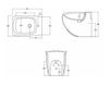 Схема Биде подвесное Hidra Ceramica S.r.l. Hi-line HI 14 Современный / Скандинавский / Модерн