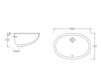Схема Раковина накладная Hidra Ceramica S.r.l. Lavabi Incasso A 104 Современный / Скандинавский / Модерн