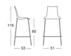 Схема Барный стул Scab Design / Scab Giardino S.p.a. Marzo 2540 202 Современный / Скандинавский / Модерн
