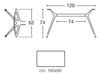 Схема Стол обеденный METROPOLIS Scab Design / Scab Giardino S.p.a. Tavoli 7011 CR 001 + 5312 402 Современный / Скандинавский / Модерн