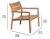 Схема Кресло для террасы Tribu Kos Teak 04012 Современный / Скандинавский / Модерн