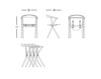 Схема Стул с подлокотниками CHAIR B B.D (Barcelona Design) CHAIRS AND STOOLS CHAIR B 1 Лофт / Фьюжн / Винтаж / Ретро