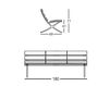 Схема Скамейка BENCH B B.D (Barcelona Design) PUBLIC SEATING Bench 3 seats 180 + 2xArm Лофт / Фьюжн / Винтаж / Ретро