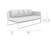 Схема Диван для террасы Gandia Blasco 2015 Flat Sofa modular 1 Náutica grey  Современный / Скандинавский / Модерн