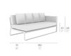 Схема Диван для террасы Gandia Blasco 2015 Flat Sofa modular 1 Náutica brown  Современный / Скандинавский / Модерн