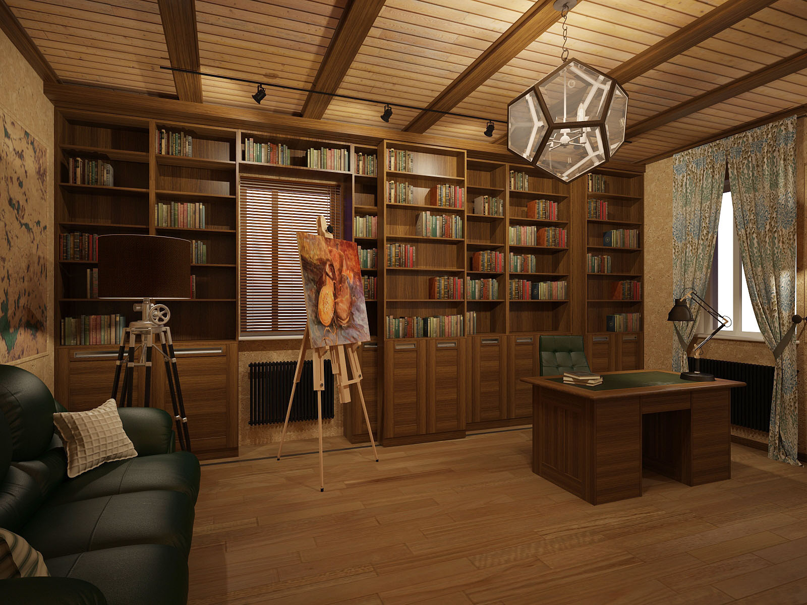 Дизайн проект интерьеров домашних библиотек и кабинетов | Разработка в студии Эпатаж